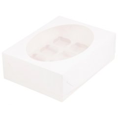 Коробка на 12 капкейков с окном Белая 040510 ф