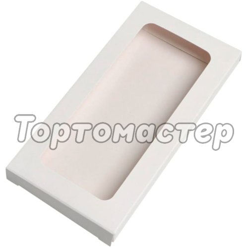 Коробка для шоколадной плитки Белая 16х8х1,5 см ForGenika Chocolate Window White ForG CHOCO I W W 160*80*15 ST