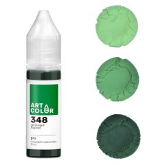 Краситель пищевой гелевый водорастворимый Art Color "Pro 348 (350) Зелёный бархат" 15 мл 348