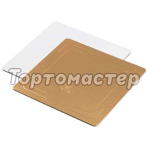 Подложка под торт  Золото/Белый ForGenika 3,2 мм 30х30 см