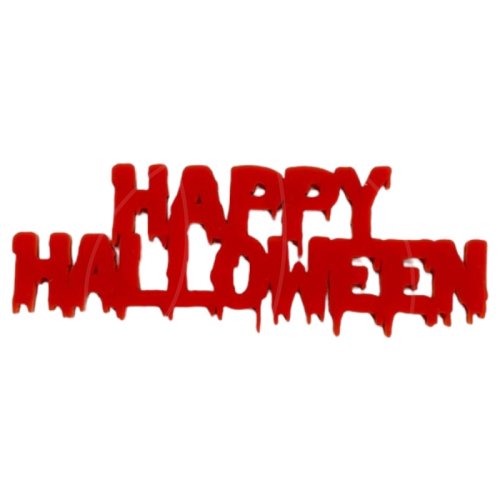 Топпер декоративный акриловый "Happy Halloween" красный 11х4 см Тск192