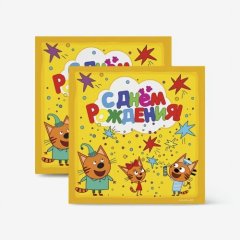 Салфетки бумажные "Три кота" 20 шт 6014875