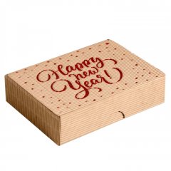 Коробка для сладостей "Happy New Year" крафт 22х15х5 см 4996062
