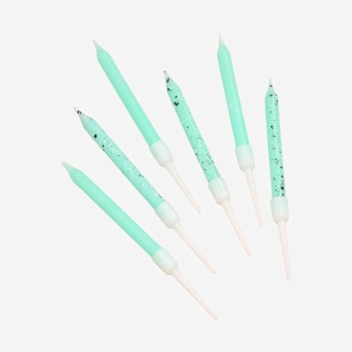 Свечи декоративные "Голубые в крапинку" 9 см 6 шт 10603273