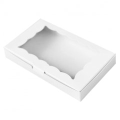 Коробка для печенья/конфет с окном белая 12х20х3 см 