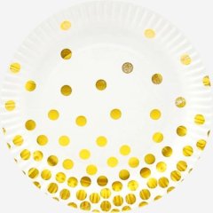 Тарелка бумажная "Конфетти" Золото 6 шт 1707272