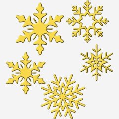 Набор топперов декоративных акриловых "Снежики" Золото 5 шт ТСК213