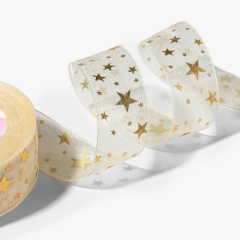 Лента для декора и упаковки капроновая "Звёзды" 2,5 см 23 м 7114102