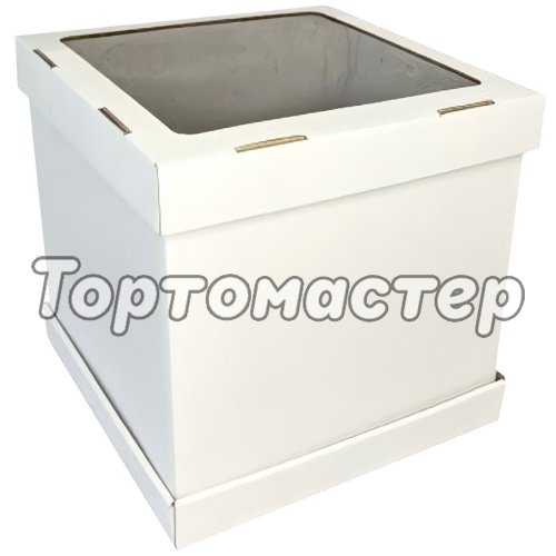 Коробка для торта с окном ForGenika Белая 24х24х20 см 10 шт ForG STRONG I W W 240*240*200 S