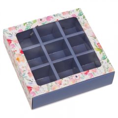 Коробка на 9 конфет с окошком "Весна" КУ-259
