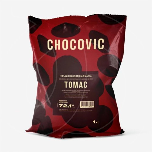 Шоколад горький CHOCOVIC "Томас" 72,1% 1 кг CHD-N72CHVC-69C