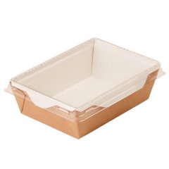 Коробка для сладостей с прозрачной крышкой крафт 16х12х4,5 см ECO OpSalad 500