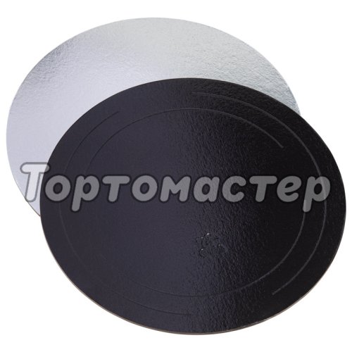 Подложка под торт Чёрный/Серебро ForGenika 3,2 мм 28 см