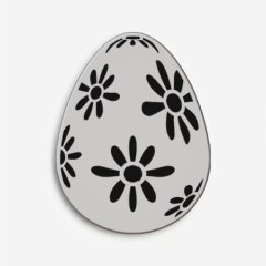 Топпер декоративный акриловый "Яйцо пасхальное. Цветы" Серебро 4 см ТСК429