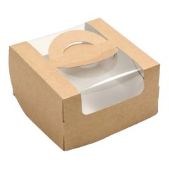 Коробка для бенто-торта Крафт 14х14х8 см ку-567, КУ-00567