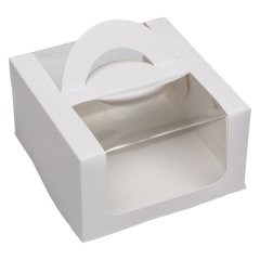 Коробка для бенто-торта Белая 14х14х8 см 7904587