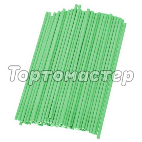 Палочки для кейк-попс бумажные Зелёные 15 см 100 шт