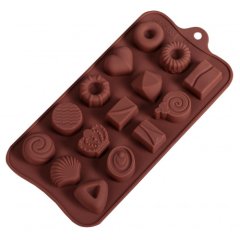 Форма силиконовая для шоколада Ассорти 15 шт 4149593