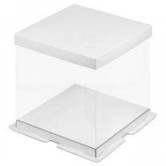 Коробка для торта Премиум Белая 26х26х28 см 022040
