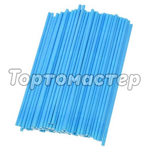 Палочки для кейк-попс бумажные Голубые 15 см 100 шт